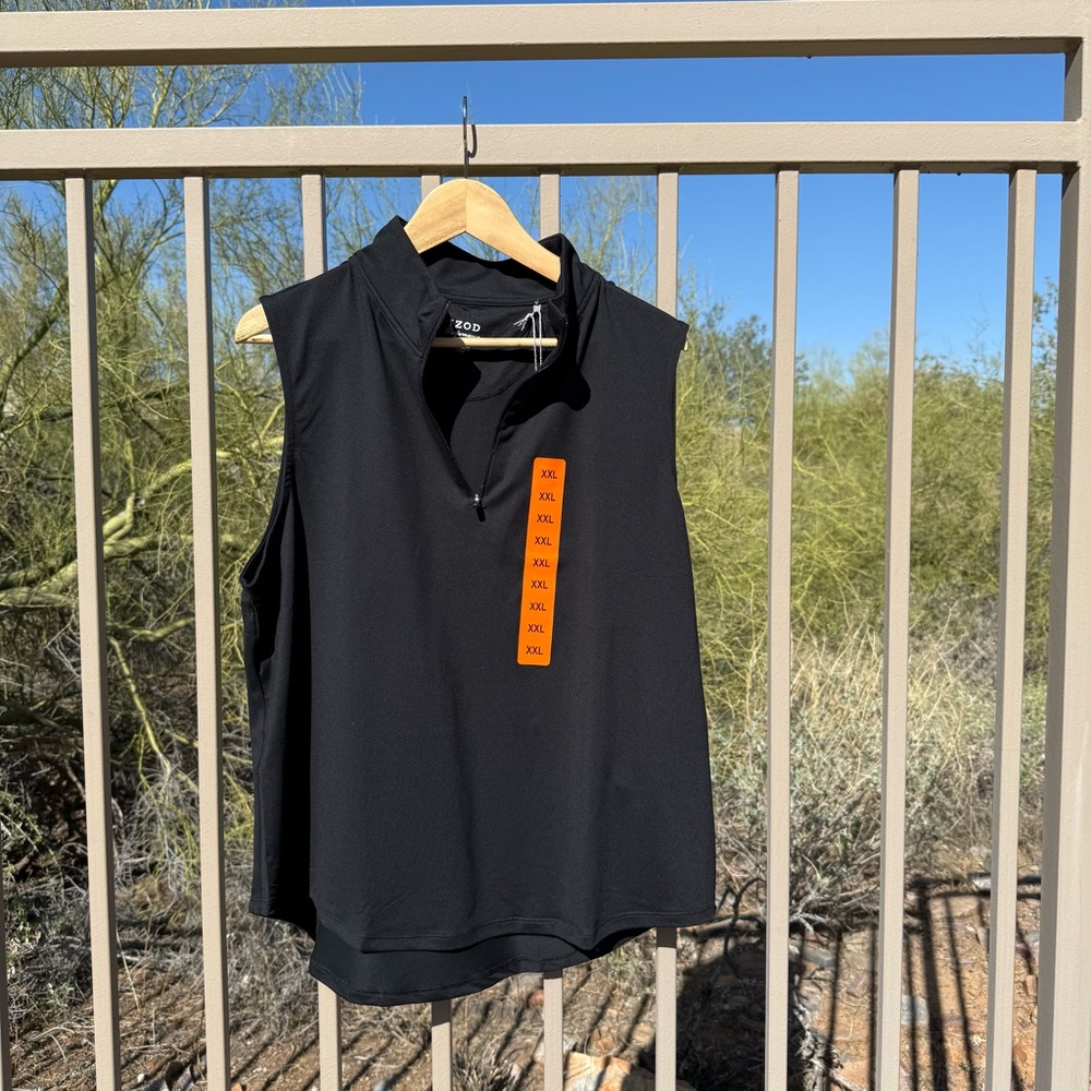 ⬇️💲Izod NWT Black Mandarin Collar Top
